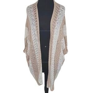 Boho Knit Relaxed Cardigan Poncho L Oversized Minimalist Academia Campus School